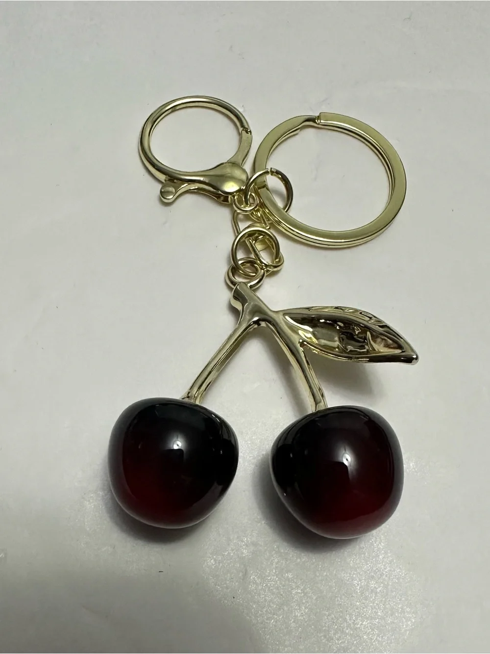 Cherry Charm in Gold and Deep Red